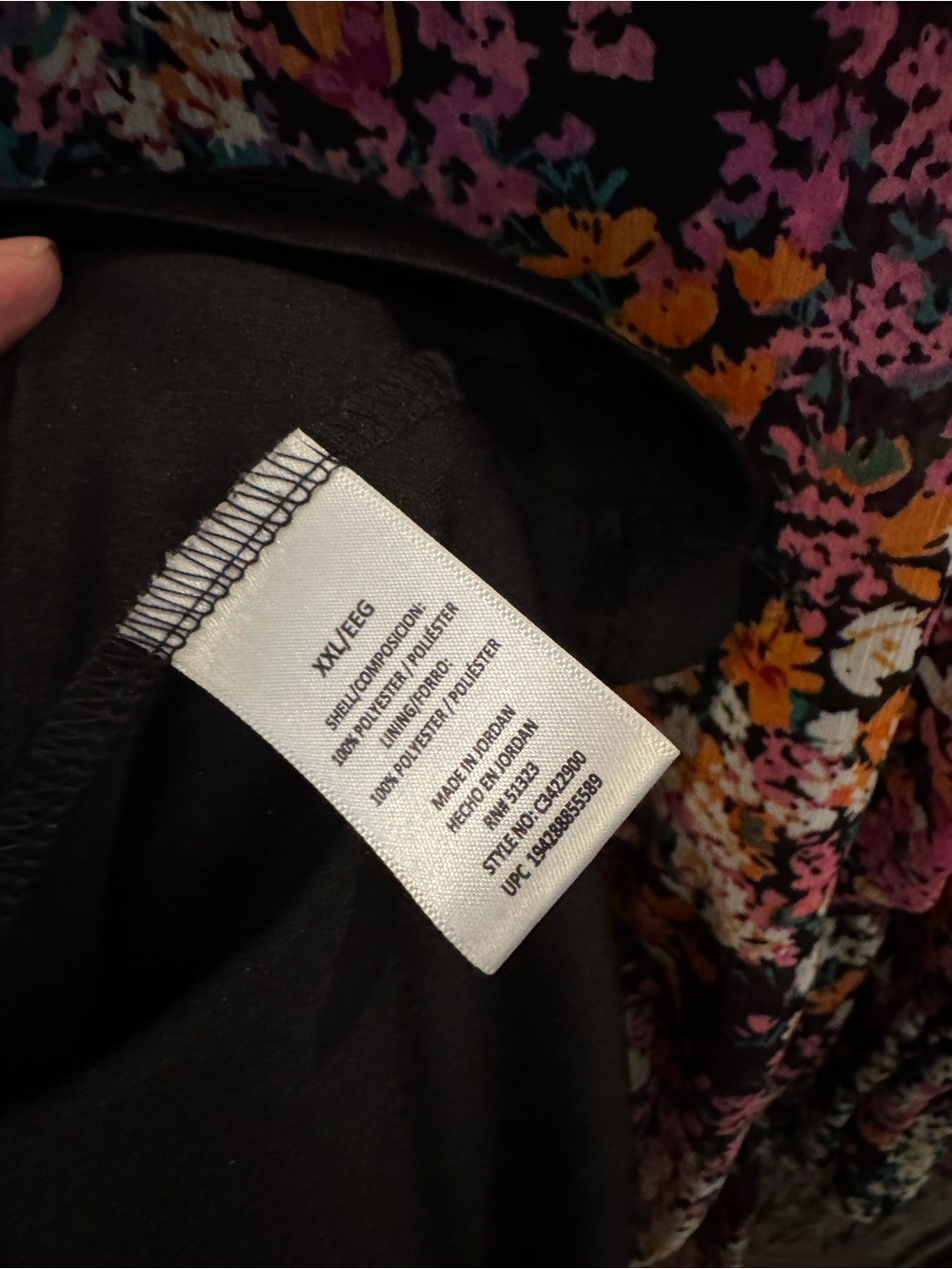 Vince Camuto Black Floral Print Dress with Pink & Orange Accents - Picture 6 of 9